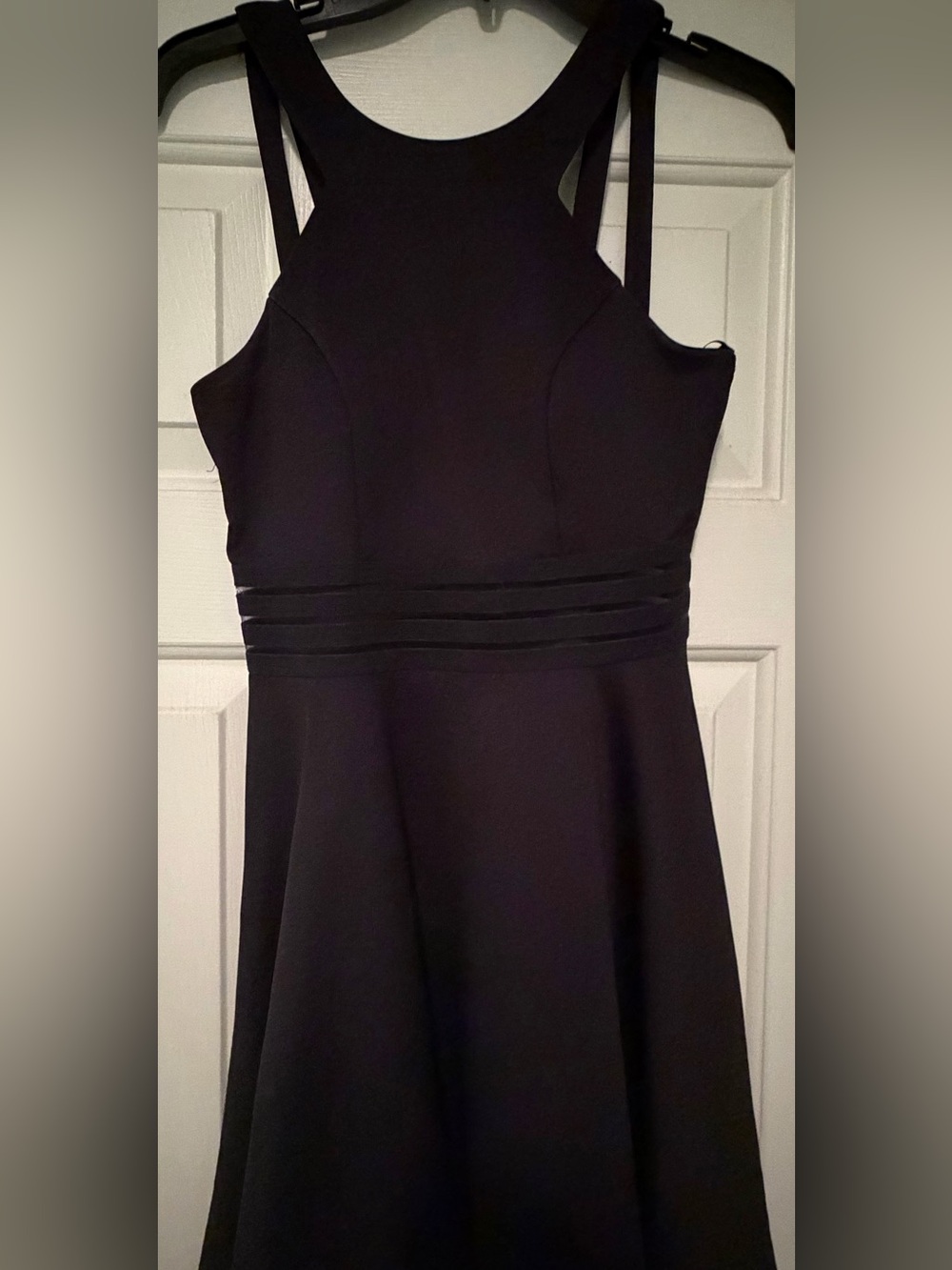City Studio Black Strapless A-Line Dress with Double Straps